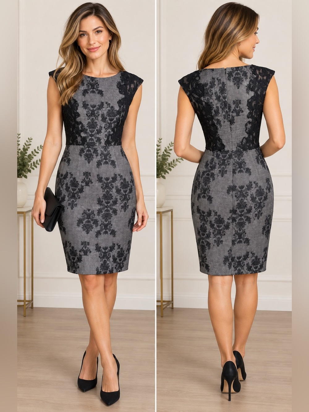Adrianna Papell 4P Elegant Lace
Sheath Dress